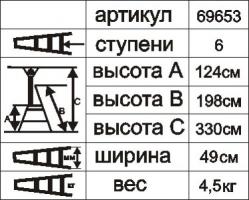 Стремянка алюминиевая "Энкор" 6 ступеней